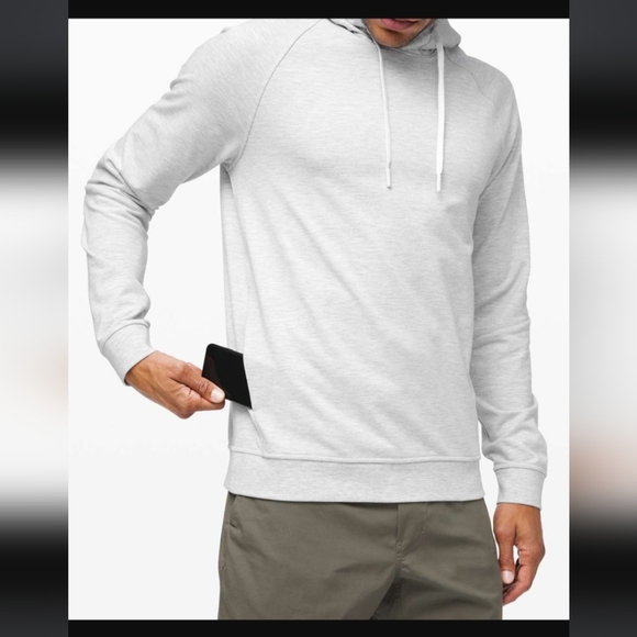 Lululemon City Sweat Pullover Hoodie Heathered Ultra Light Grey / Sea Salt - Picture 2 of 6